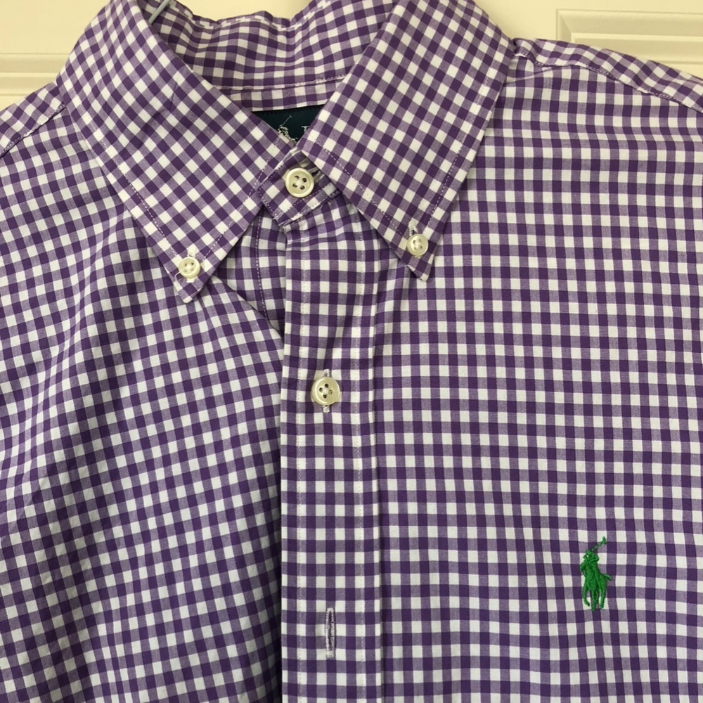 Mens Small Purple Polo Buttondown